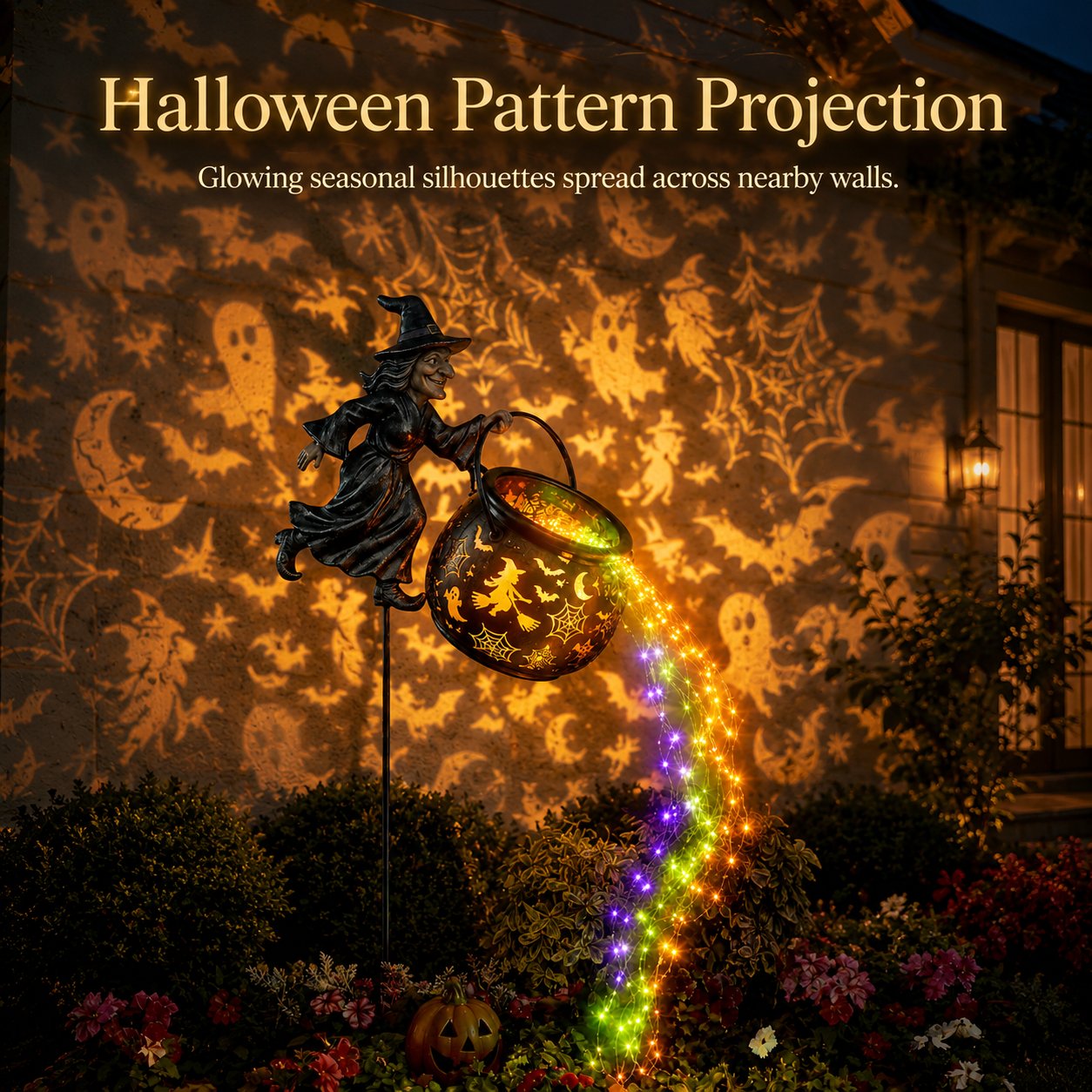 Halloween Witch Cauldron Garden Light - BUY 1