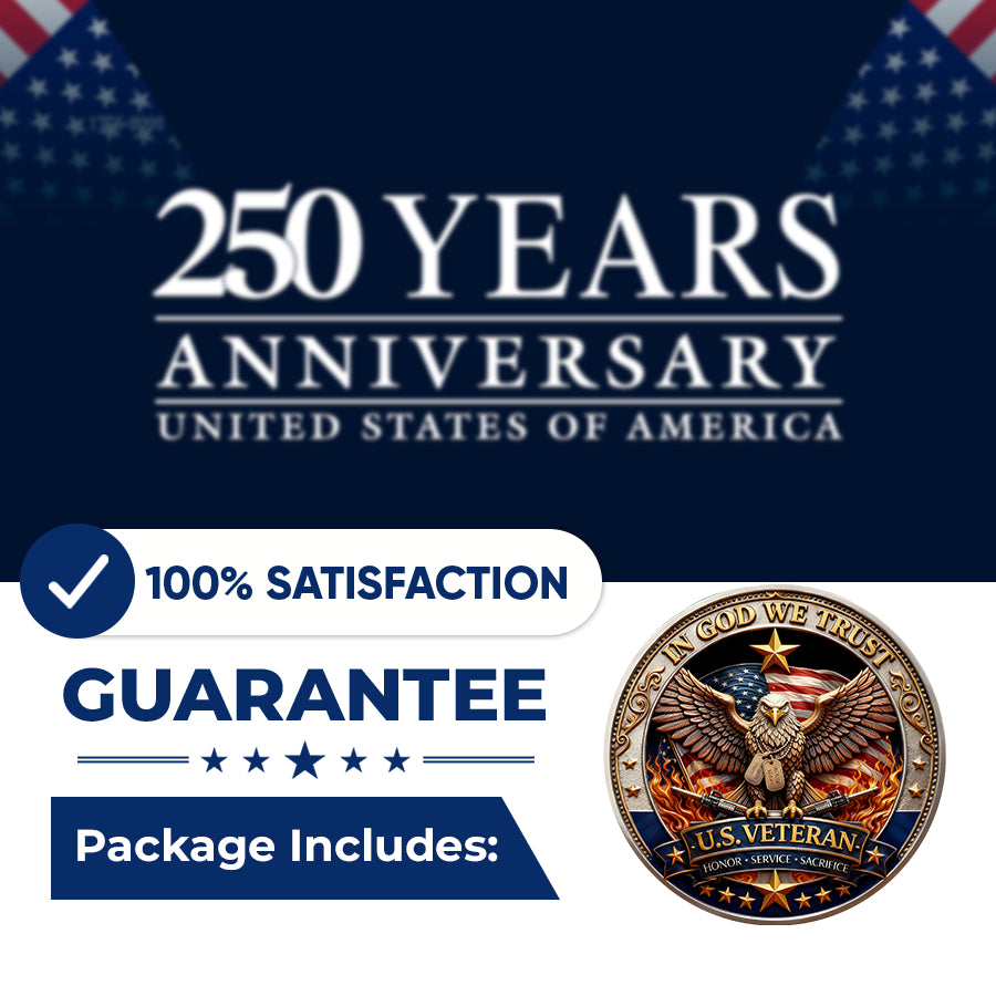 🔥Last Day 50_ OFF🔥250 Years of Freedom Veteran Tribute Coin