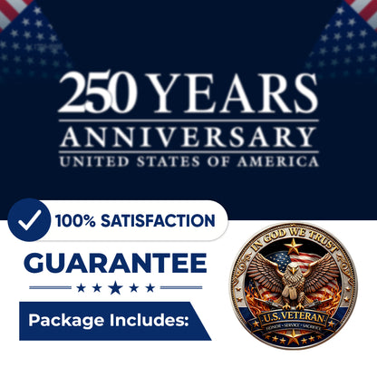 🔥Last Day 50_ OFF🔥250 Years of Freedom Veteran Tribute Coin