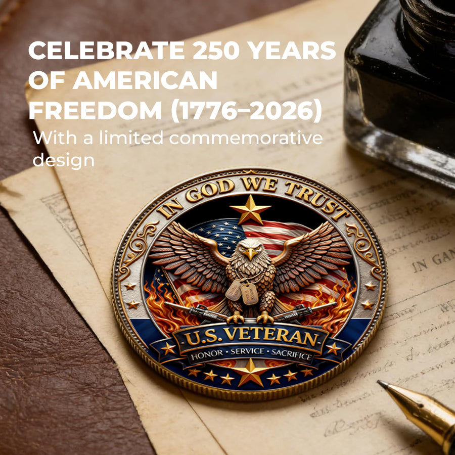 🔥Last Day 50_ OFF🔥250 Years of Freedom Veteran Tribute Coin