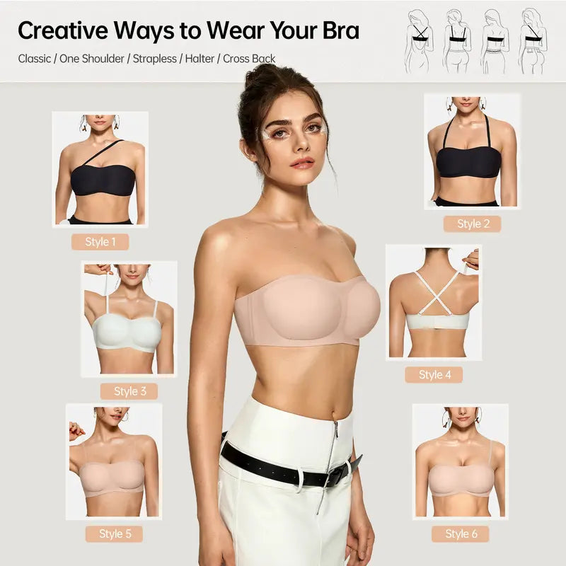 ✨🍀Women's Strapless Bra | Push-up & Anti-slip | Breathable & Comfortable Jelly Bra💃⛱️