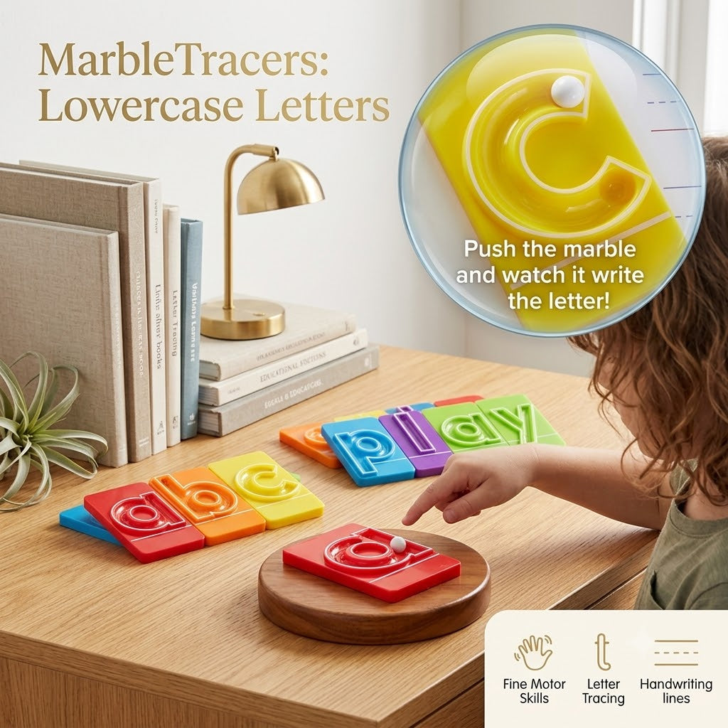 🔥LAST DAY 50% OFF - 🔤Marble Tracers - Lowercase Letters🌀Roll Into Letter-Writing Fun!