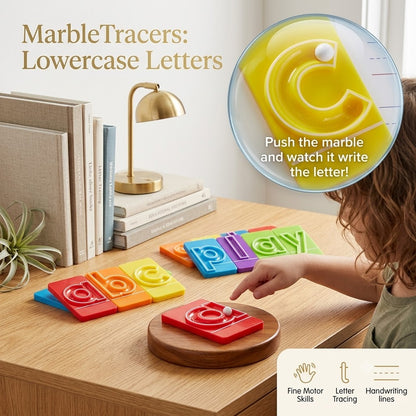🔥LAST DAY 50% OFF - 🔤Marble Tracers - Lowercase Letters🌀Roll Into Letter-Writing Fun!