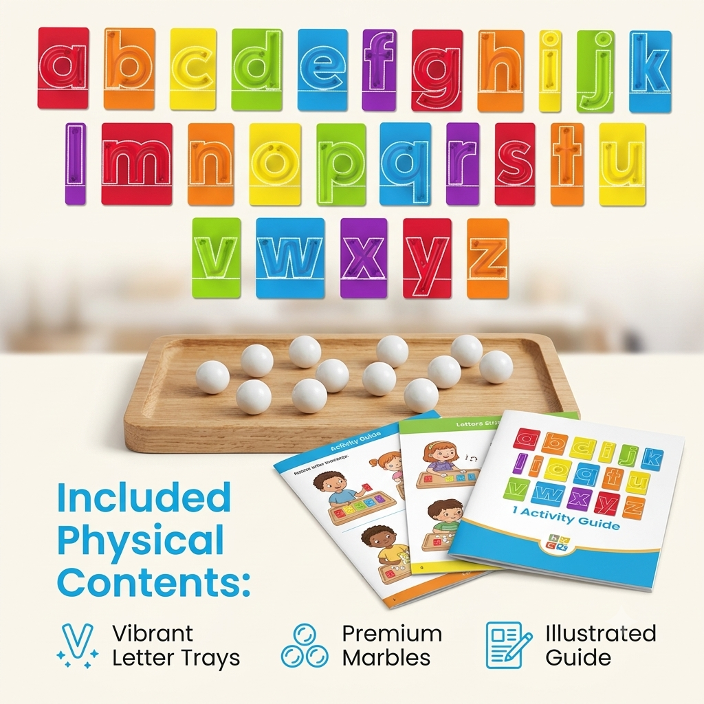 🔥LAST DAY 50% OFF - 🔤Marble Tracers - Lowercase Letters🌀Roll Into Letter-Writing Fun!