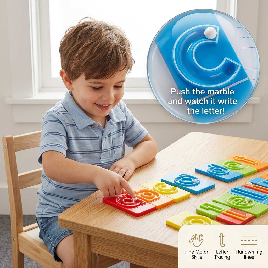 🔥LAST DAY 50% OFF - 🔤Marble Tracers - Lowercase Letters🌀Roll Into Letter-Writing Fun!