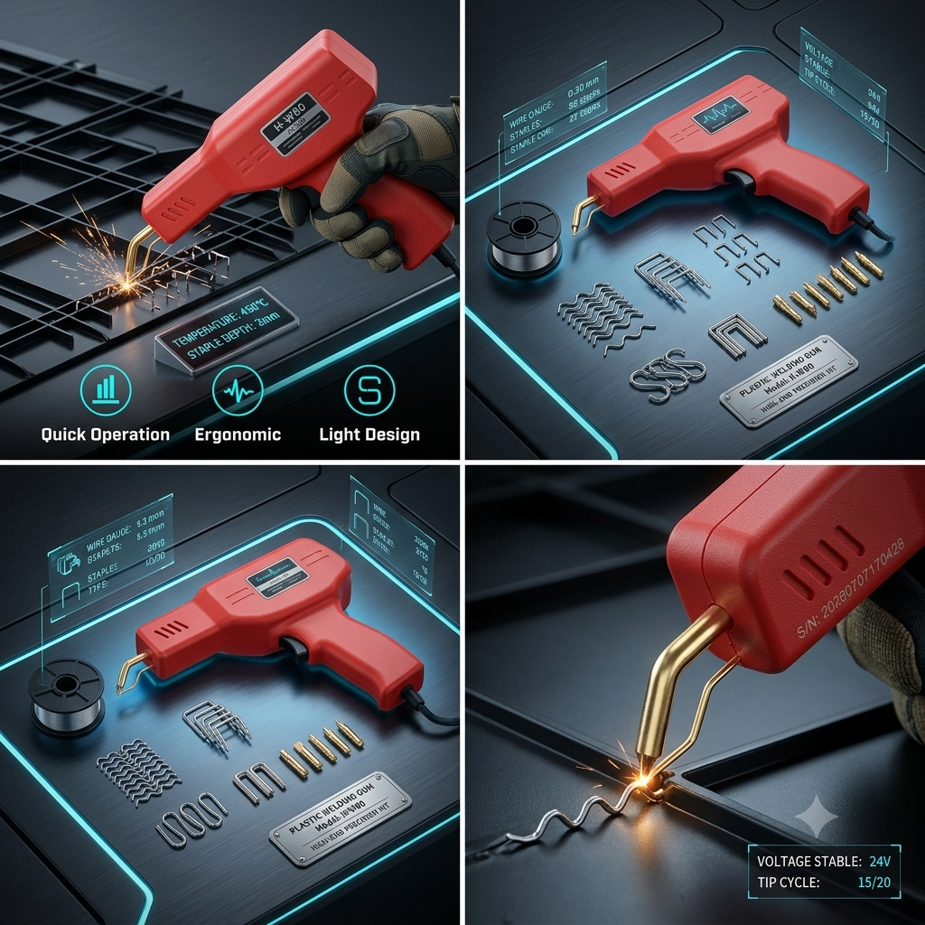 🔧 Handheld Car Plastic Welding Repair Tool (200 Staples Included)